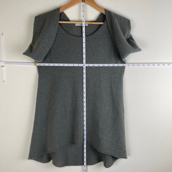 Subtle Luxury 100% Cashmere Tunic Sweater Size Medium Large Blue Taupe - Picture 11 of 11